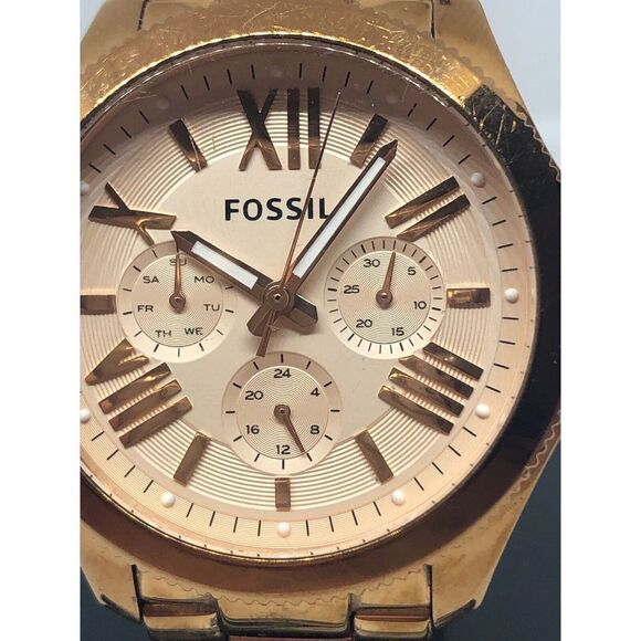 Fossil AM4511 Women's Stainless Steel Analog Rose Gold Dial Quartz Watch RK347 - Picture 2 of 11